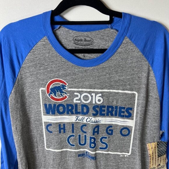 2016 Chicago cubs World‎ Series 3/4 sleeve t-shirt men’s large NWT - Picture 2 of 6